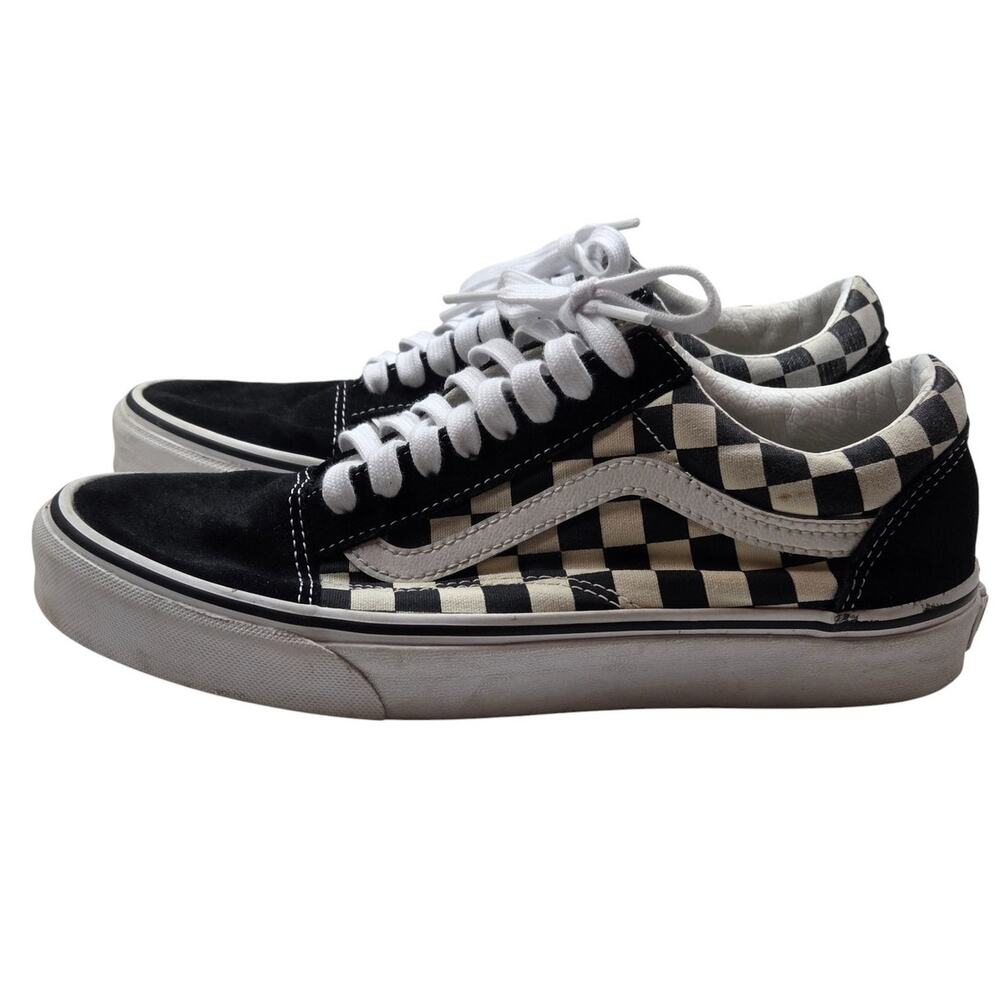 Vans Old Skool Checkered Low Top Skate Shoes Black White Women’s 8.5 Men’s 7 - Picture 4 of 13